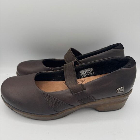 Keen Women's Mora Mary Jane Brown Leather Slip on Shoe Size 9 - Picture 1 of 8